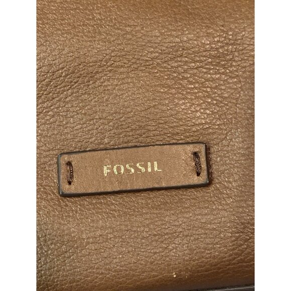 Fossil Womens Julia Brown Pebble Leather Tote Bag Shoulder Bag With Key Charm - Picture 7 of 7